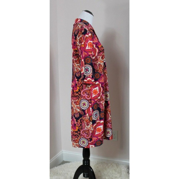 JUDE CONNALLY Sz L Large Michelle Paisley Print 3/4 Slv Tunic Dress Polo Collar - Picture 3 of 7